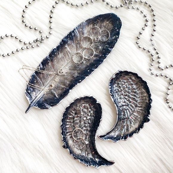 Feather Trinket Dish, Jewelry Holder, Gift - Picture 6 of 12